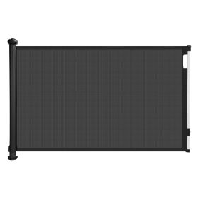 Retractable Baby Security Gate Door 58.3in Extra Wide Stair Gate for Toddlers Dogs Baby Gate with Punch Kit Punch-free Kit for Doorway Hallway In (Color: Black, size: One size)